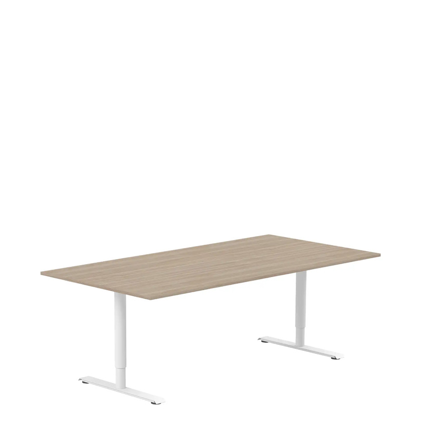 Conference table 2000 X 1000 white ash/white, round stands