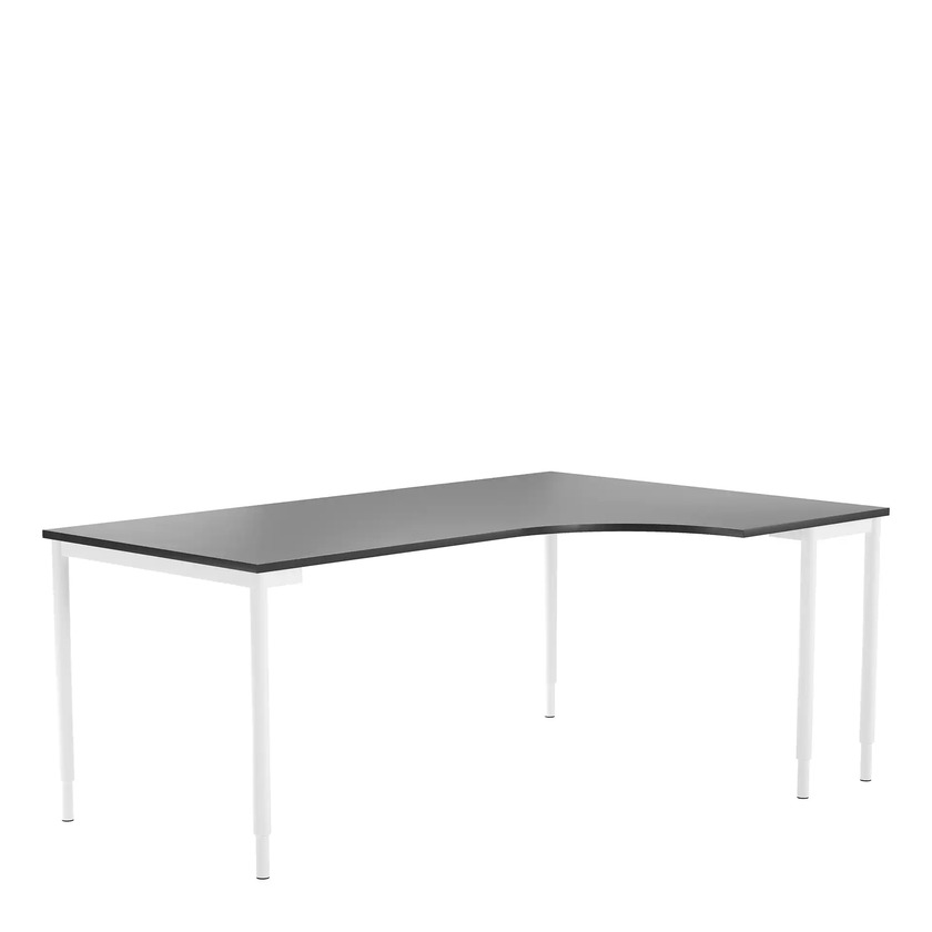 Corner table Right 800 X 2000 X 1200 X 600 dark grey/white