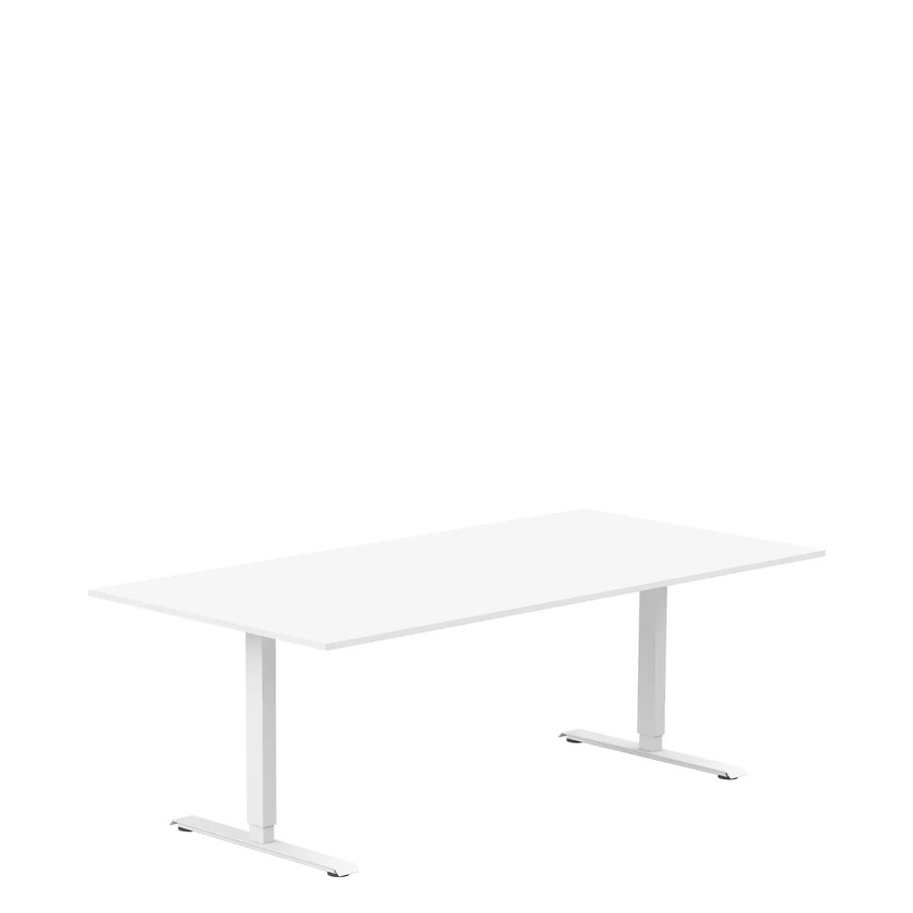 Conference table 2000 X 1000 white/white, rectangular stands