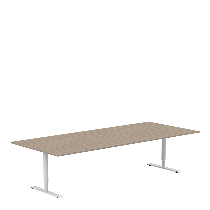 Conference table 2800 X 1200 ash/white, round stands
