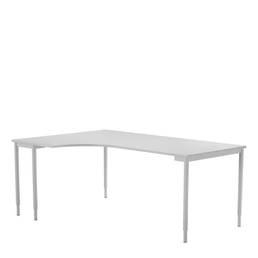 Corner table Left 800 X 1800 X 1200 X 600 light grey/silver