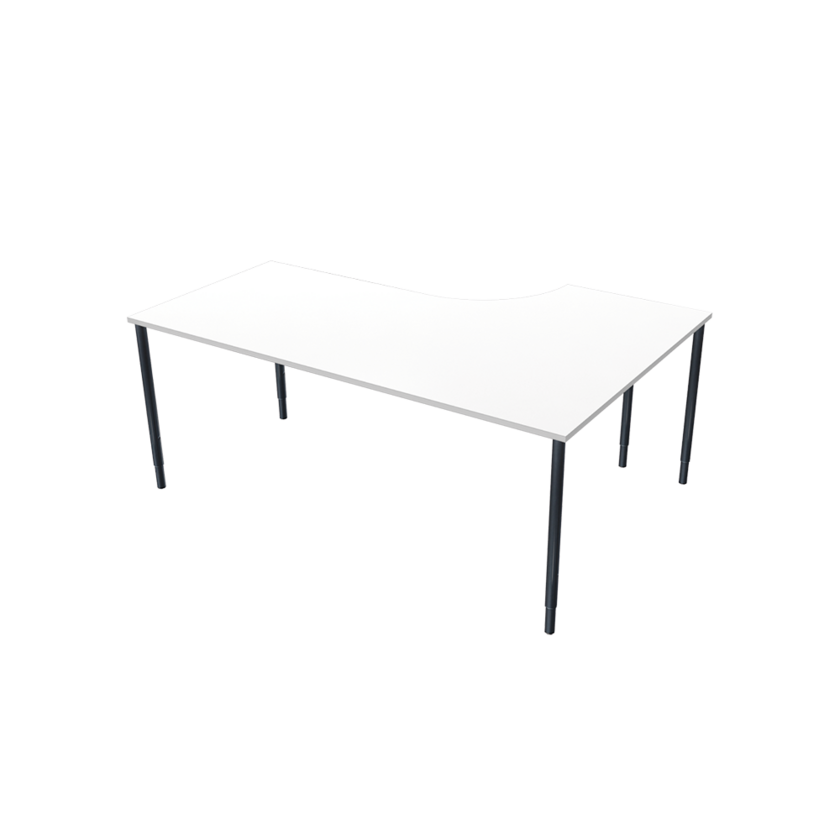 Corner table Left 800 X 1800 X 1200 X 600 white/black