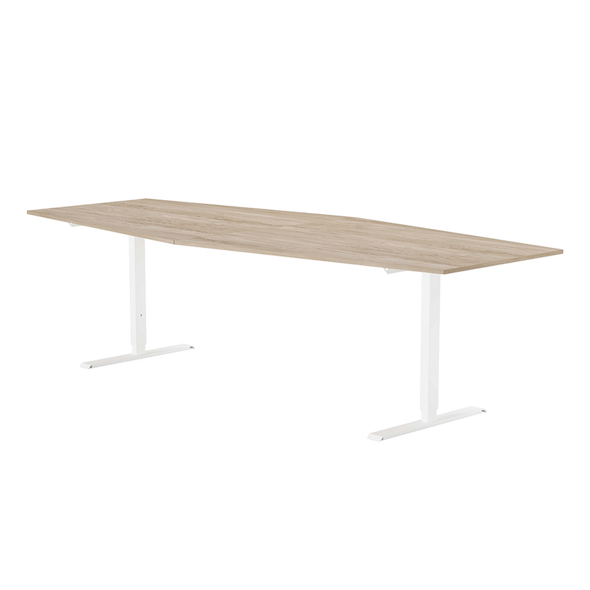 Conference table 2800 X 1200 X 800 white ash/white, rectangular stands