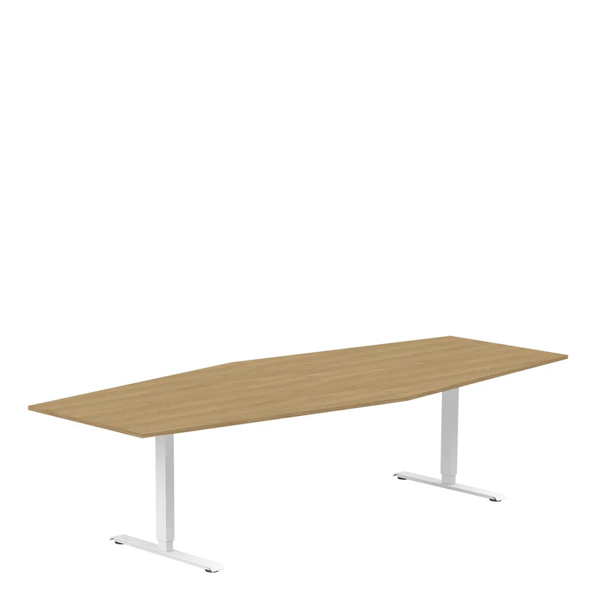 Conference table 2800 X 1200 X 800 oak/white, rectangular stands