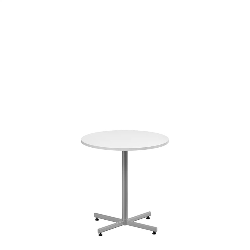 Coffee table crossed base Ø700 mm white/silver