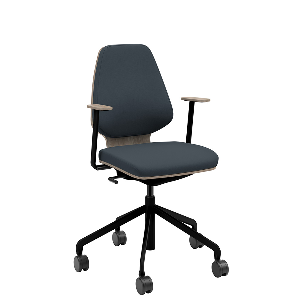Råshult Ash, armrests, black stand, fabric Cura Loop 66166