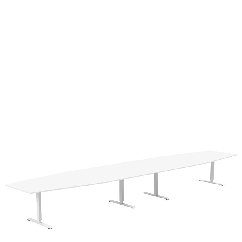 Conference table 5600 X 1200 X 800 white/white, rectangular stands