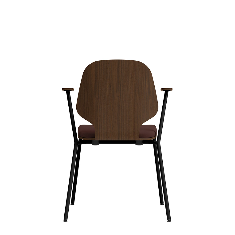Råshult armchair Walnut, black stand, fabric Cura Loop 61258
