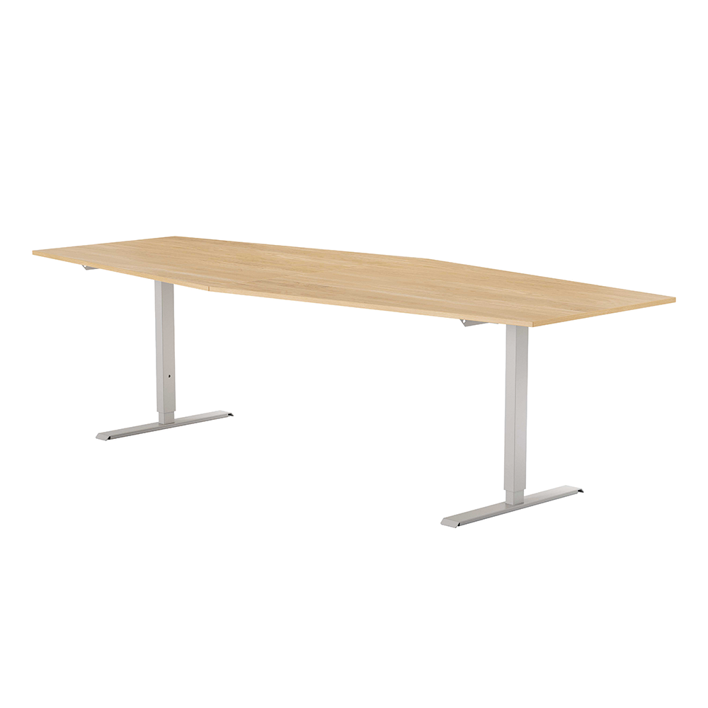 Conference table 2800 X 1200 X 800 birch/silver, rectangular stands