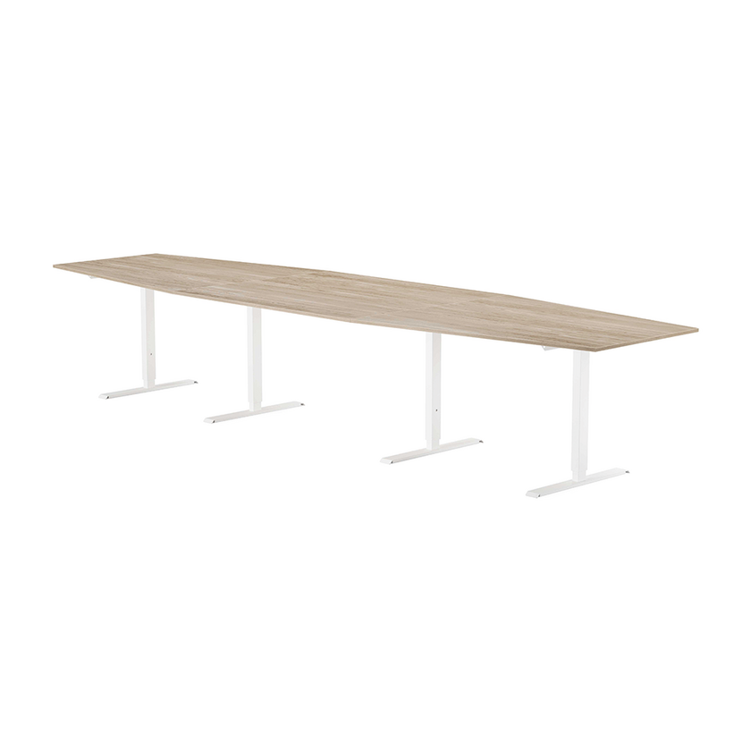 Conference table 4200 X 1200 X 800 white ash/white, rectangular stands