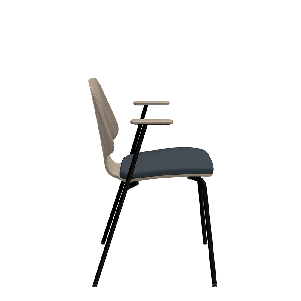 Råshult armchair Ash, black stand, fabric Cura Loop 66166