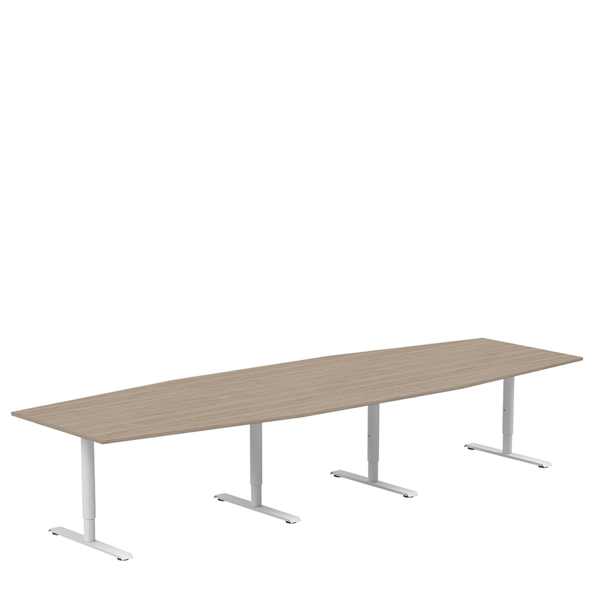Conference table 3600 X 1200 X 886 ash/white, round stands