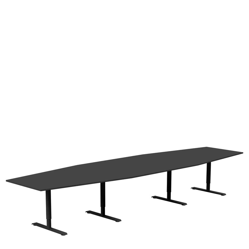 Conference table 4200 X 1200 X 800 black/black, round stands