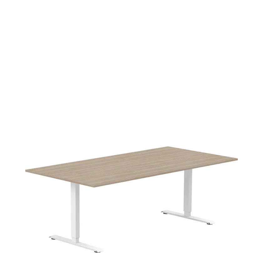 Conference table 2000 X 1000 white ash/white, rectangular stands