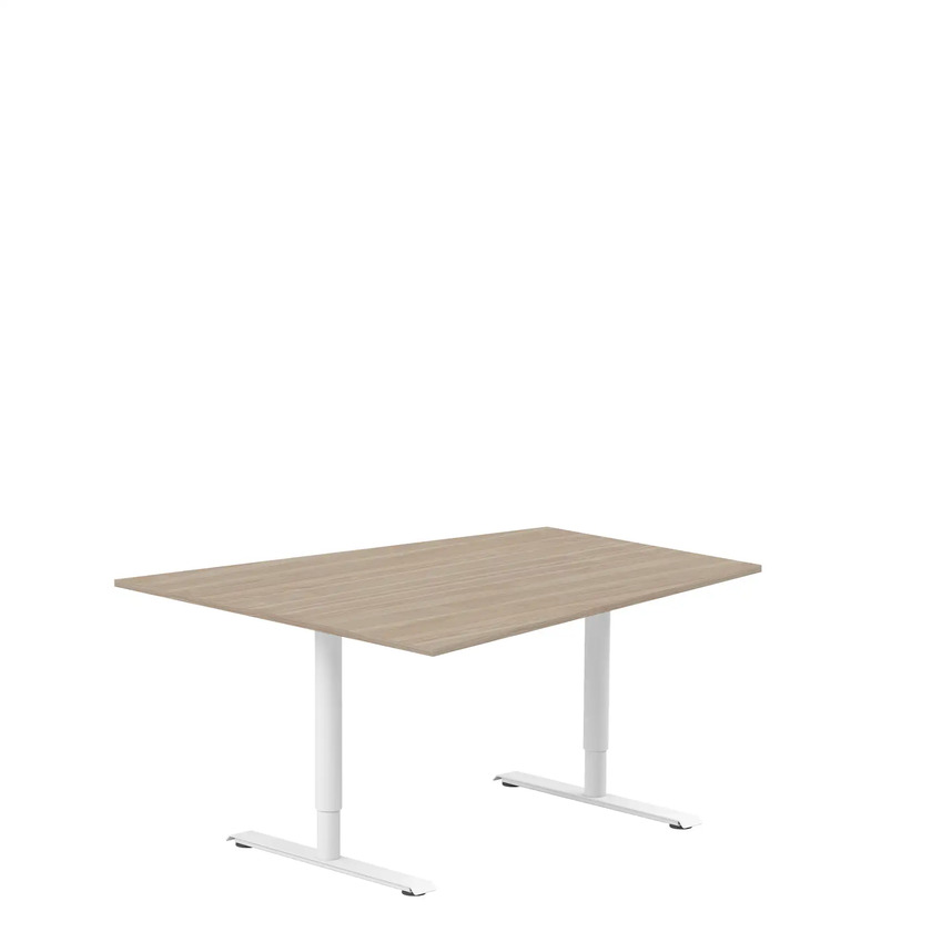 Conference table 1400 X 1200 X 800 white ash/white, round stands