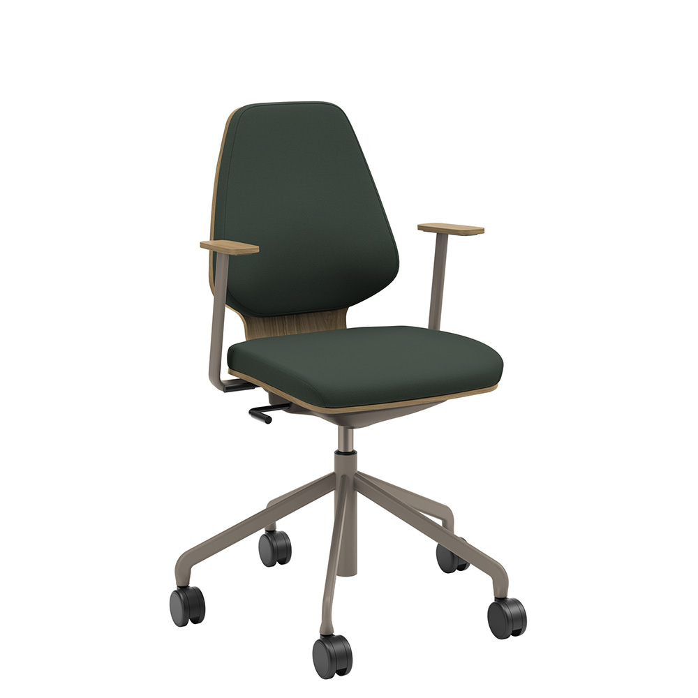 Råshult oak, armrests, stand champagne, fabric Cura Loop 68182