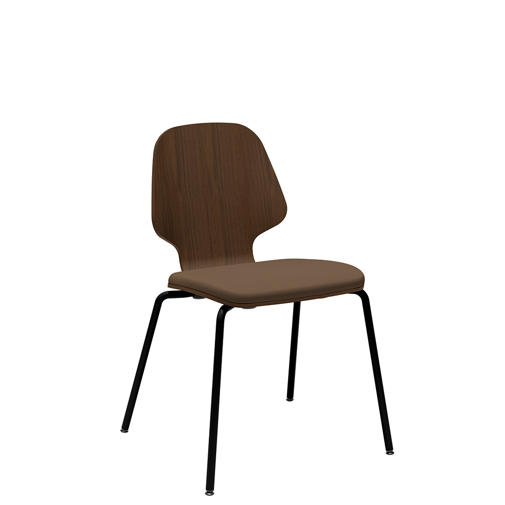 Råshult four legs Walnut, black stand, fabric Cura Loop 61260