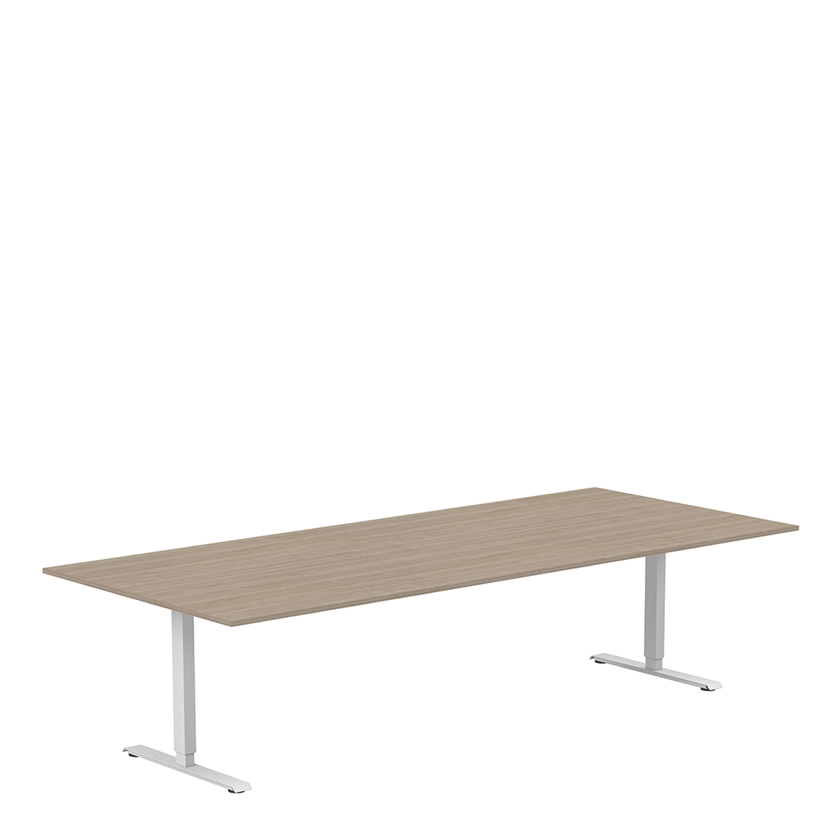 Conference table 2800 X 1200 ash/white, rectangular stands
