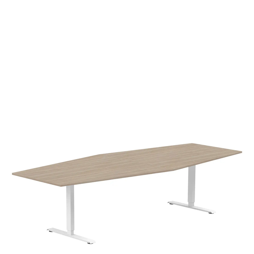 Conference table 2800 X 1200 X 800 white ash/white, rectangular stands