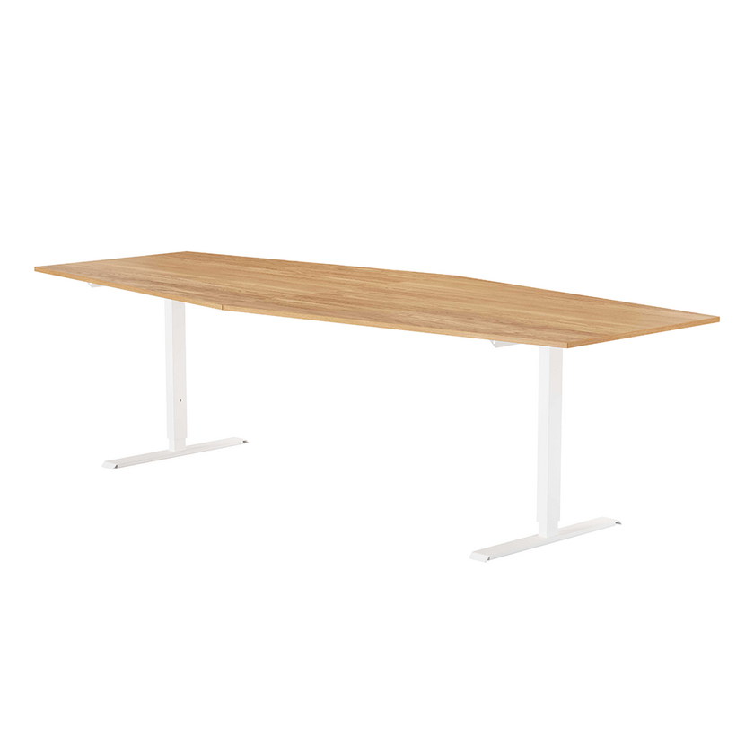 Conference table 2800 X 1200 X 800 oak/white, rectangular stands