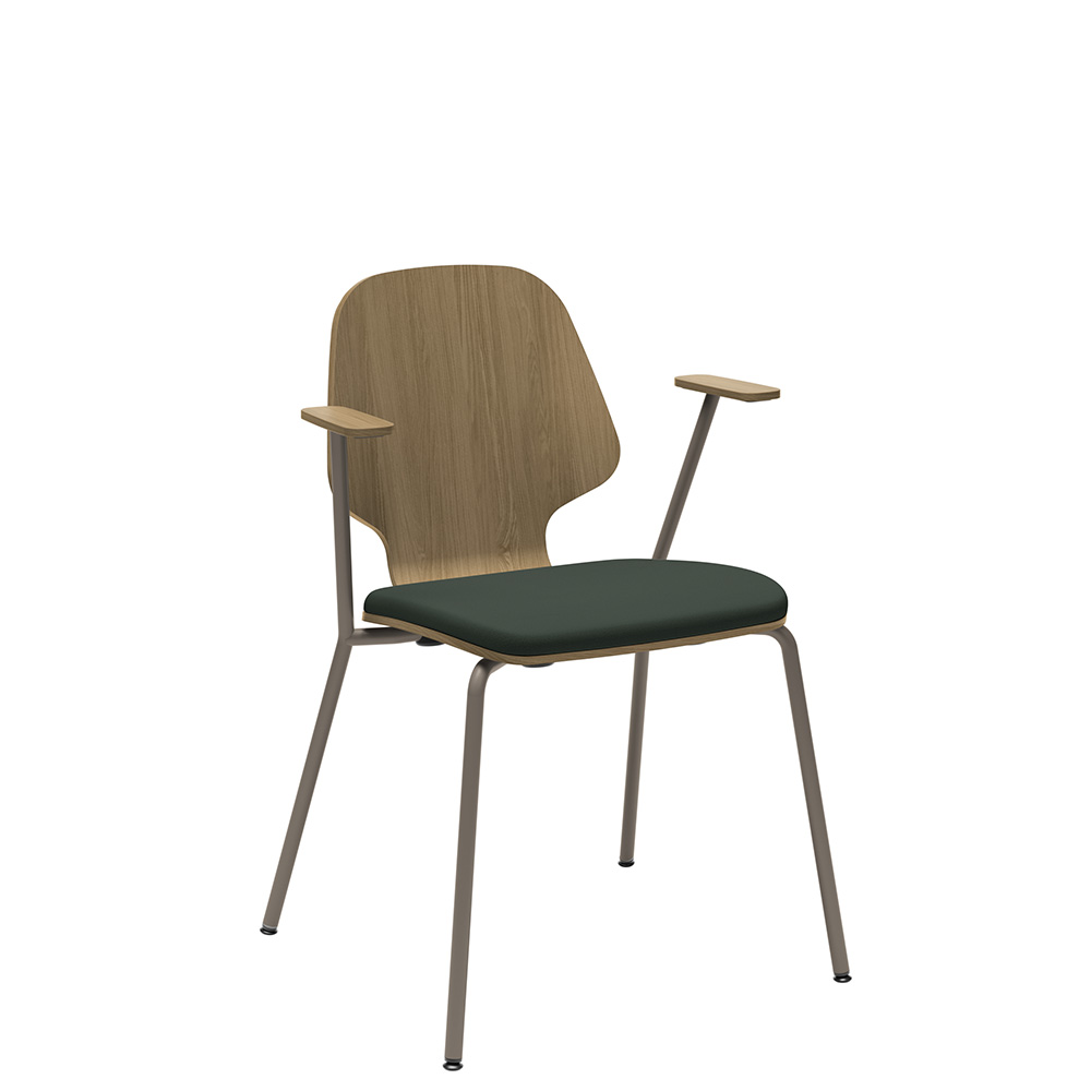 Råshult armchair oak, stand champagne, fabric Cura Loop 68182