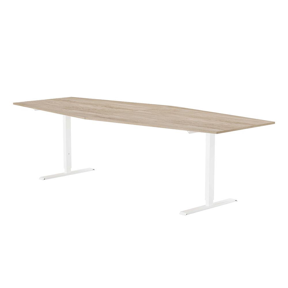 Conference table 2800 X 1200 X 800 white ash/white, rectangular stands