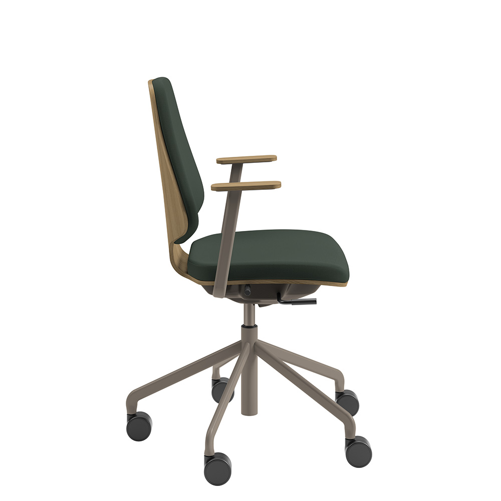 Råshult oak, armrests, stand champagne, fabric Cura Loop 68182