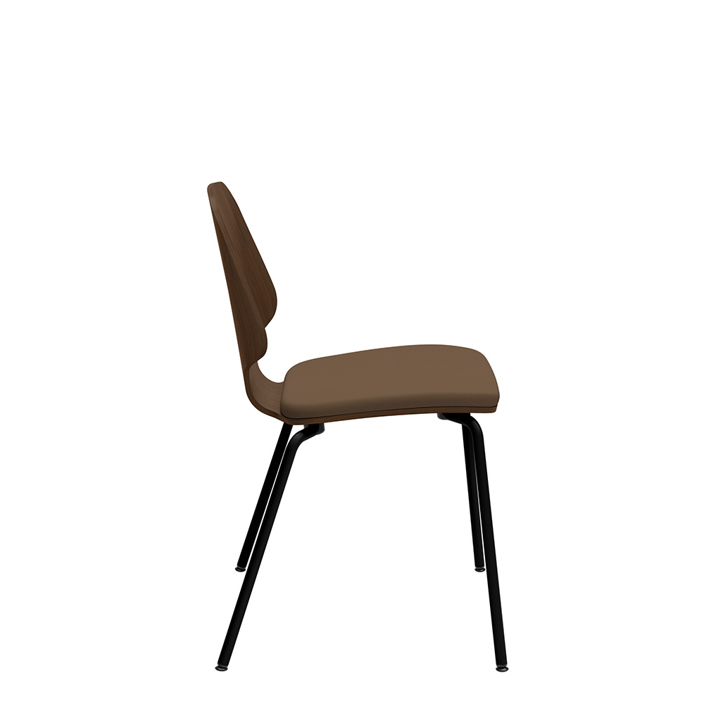 Råshult four legs Walnut, black stand, fabric Cura Loop 61260